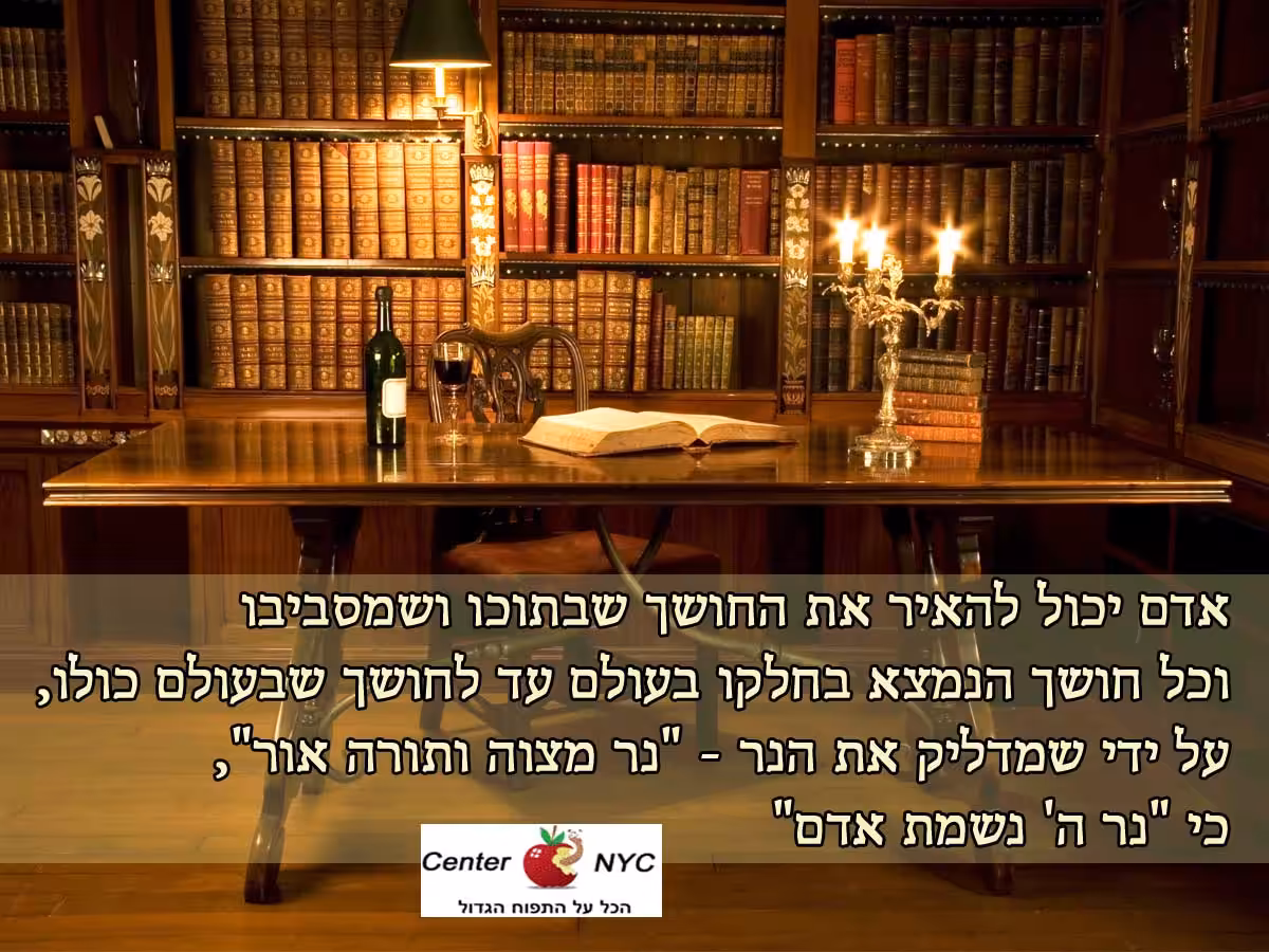 נר ה' נשמת אדם מאיר העולם בנר מצוה ותורה אור