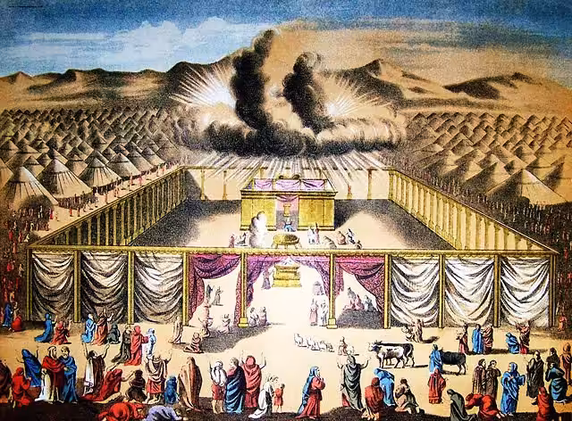 המשכן בשממה. איור מתוך תנ"ך הולמן, שנת 1890.