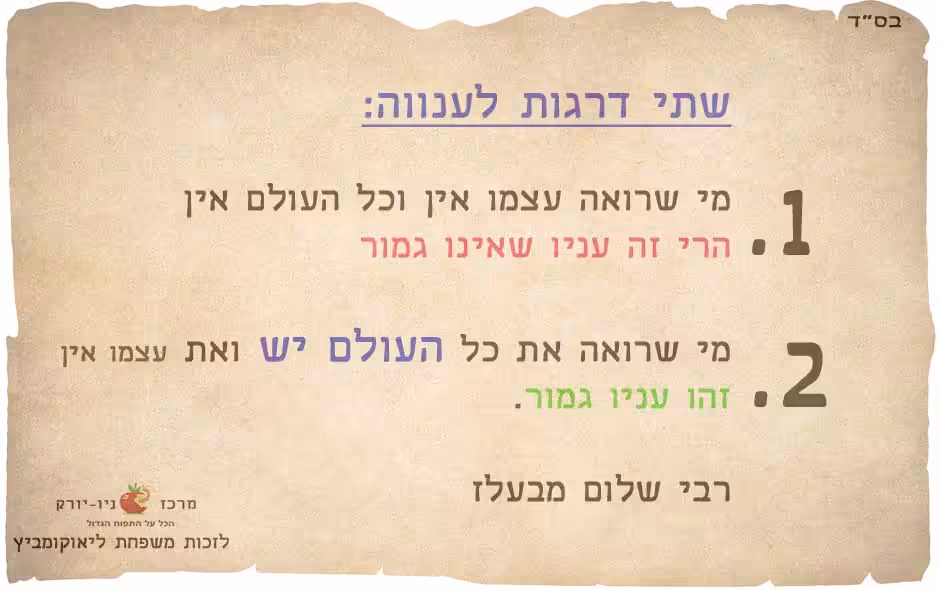 שתי דרגות לענווה