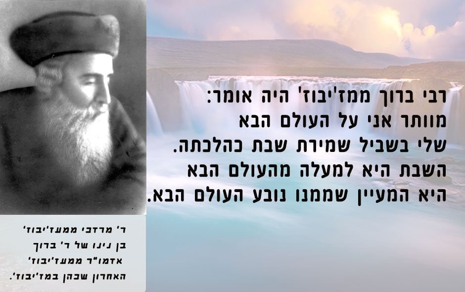 למעלה מהעולם הבא - שבת