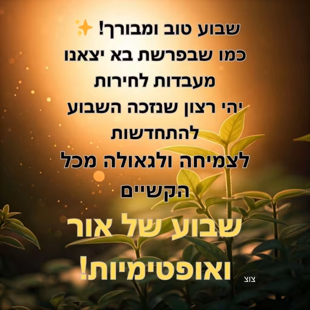 שבוע טוב פרשת בא