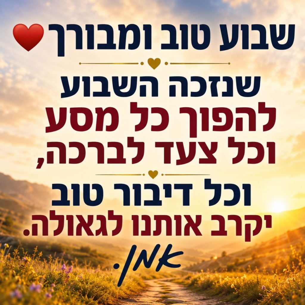 שבוע טוב ומבורך מטות מסעי