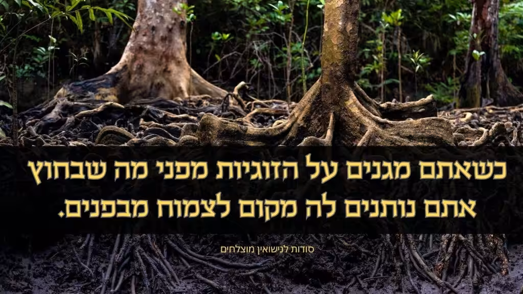 כשאתם מגנים על הזוגיות מפני מה שבחוץ
אתם נותנים לה מקום לצמוח מבפנים.